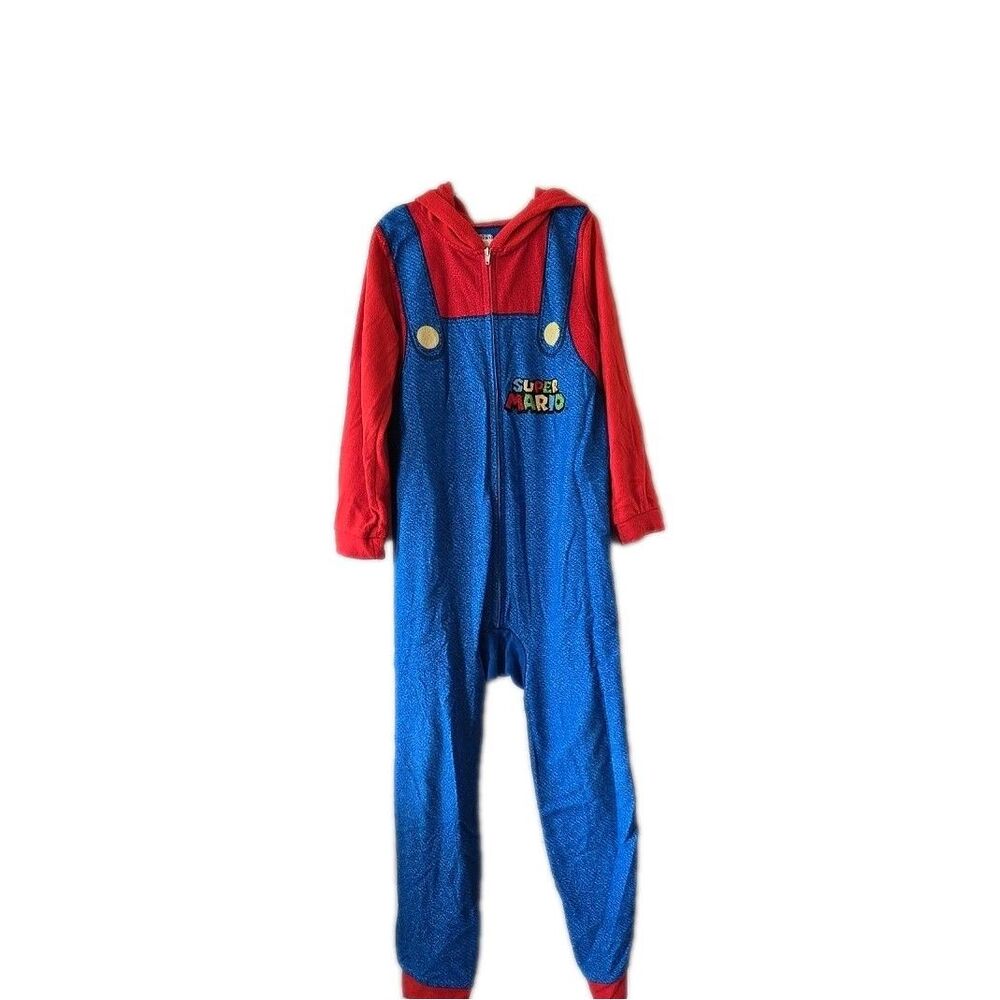 Nintendo Super Mario Red and Blue One-Piece Costume Boys Size Small 4-5